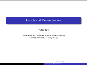 Functional Dependencies - Department of Computer Science and
