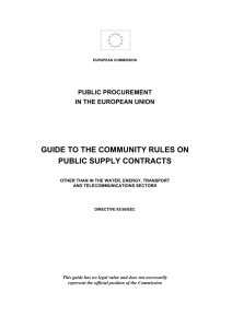 guide to the community rules on public supply contracts