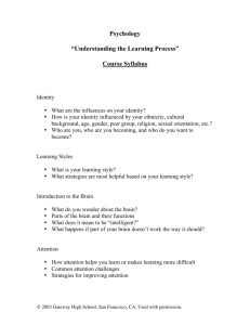 Psychology “Understanding the Learning Process” Course Syllabus
