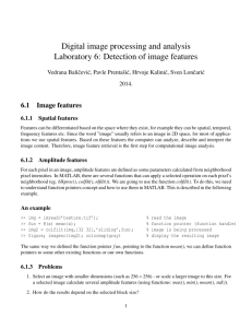 Digital image processing and analysis Laboratory 6: Detection