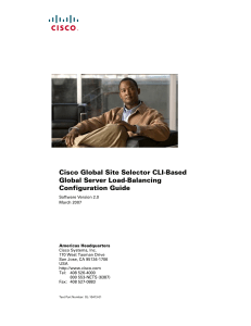 Cisco Global Site Selector CLI-Based Global Server Load