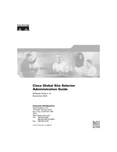 Cisco Global Site Selector Administration Guide