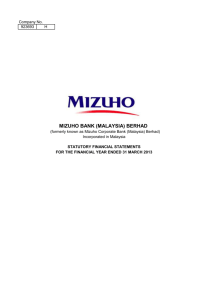 MIZUHO BANK (MALAYSIA) BERHAD