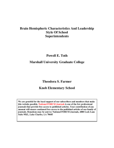 Brain Hemispheric Characteristics And Leadership Style Of School