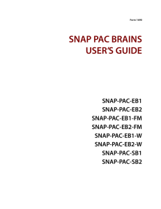 snap pac brains user's guide