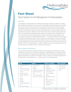 Shunt Systems Fact Sheet - Hydrocephalus Association