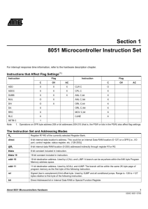 Section 1 8051 Microcontroller Instruction Set