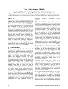 The Ubiquitous DBMS - Database and Multimedia Lab, KAIST