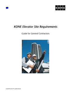 KONE Elevator Site Requirements Guide For General