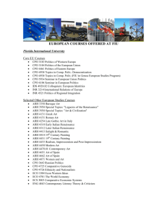 All the Undergraduate European courses offered at FIU