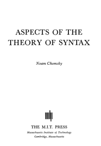 aspects of the theory of syntax