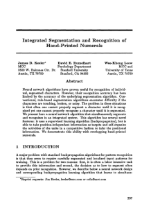 Integrated Segmentation and Recognition of Hand