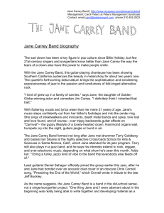 Jane Carrey Band biography - Peters Management Syndicate