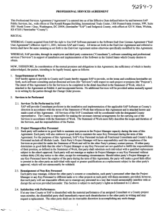 PROFESSIONAL SERVICES AGREEMENT 1. Scope/Statement of