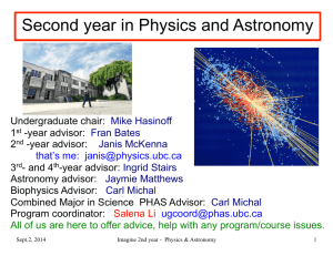 Second year in Physics and Astronomy
