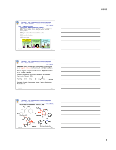 Chemistry 123: Physical and Organic Chemistry Chemistry 123