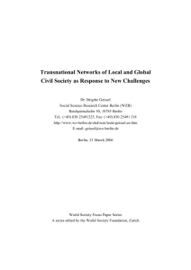 Transnational Networks of Local and Global Civil Society as