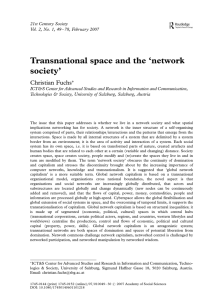 Transnational space and the 'network society' - Christian Fuchs