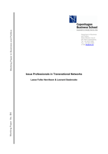 Issue Professionals in Transnational Networks