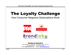 The Loyalty Challenge: How Consumer Magazine