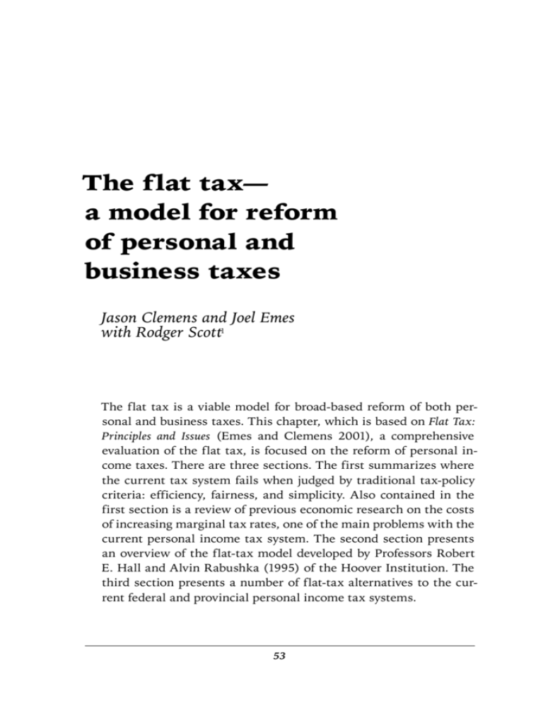 The flat tax—a model for reform of personal and