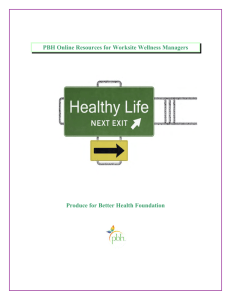 PBH's Online Resources for Worksite Wellness