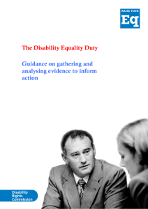 The Disability Equality Duty Guidance on gathering and analysing
