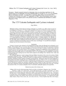 The 1737 Calcutta Earthquake and Cyclone Evaluated by Roger