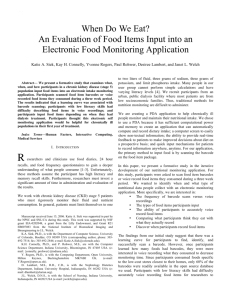 When Do We Eat? An Evaluation of Food Items Input into an