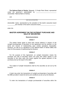master agreement on the outright purchase and sale of securities