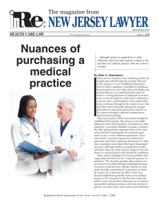 Nuances of Purchasing a Medical Practice