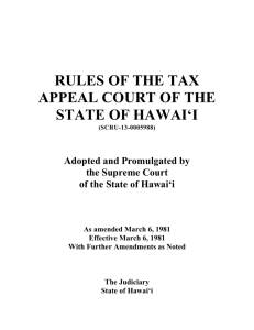 rules of the tax appeal court of the state of hawai'i