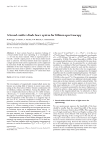 A broad emitter diode laser system for lithium spectroscopy