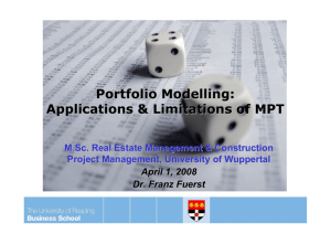Portfolio Modelling: Applications & Limitations of MPT