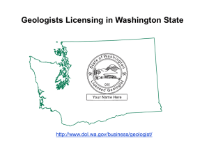 Geologists Licensing in Washington State