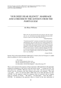 “our deep, dear silence”: marriage and lyricism in the sonnets from