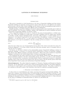 lattices in hyperbolic buildings - School of Mathematics and Statistics