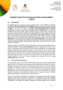 concept note for the african rural development forum