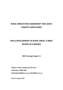 Skills Development in Rural Areas