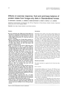 Effects on exercise response, fluid and acidbase balance of protein