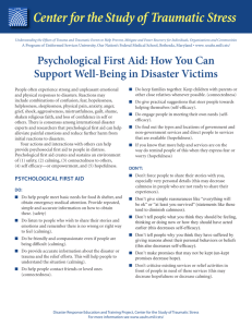Psychological First Aid: How You Can Support Well