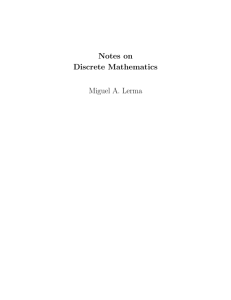 Notes on Discrete Mathematics Miguel A. Lerma