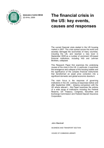 The Financial Crisis in the US: Key Events, Causes and Responses