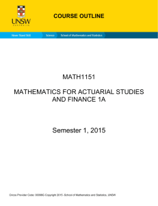 Semester 1, 2015 - School of Mathematics and Statistics