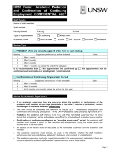 HR55 Form: Academic Probation and Confirmation of Continuing