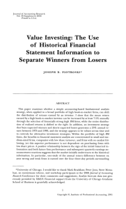 The Use of Historical Financial Statement Information to Separate