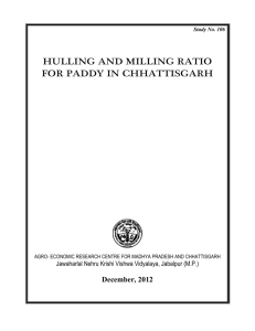 hulling and milling ratio for paddy in chhattisgarh