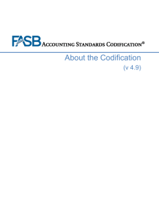 About the Codification - FASB Accounting Standards Codification