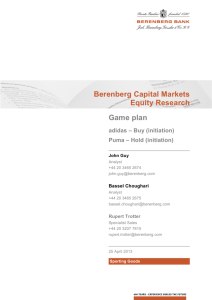 Berenberg Capital Markets Equity Research Game plan adidas
