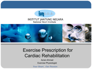 Exercise Prescription for Cardiac Rehabilitation